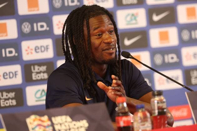 France s Eduardo Camavinga pictured at a press conference, PK, Pressekonferenz of the France national soccer team, in Brussels, on Sunday 27 September 2026. The team is preparing for the second game of the UEFA Nations League against Belgium s Red Devils on Monday. VIRGINIExLEFOUR  x0867966547stx