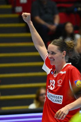 Norway - Denmark, EURO CUP Women 2026 EHF EURO CUP FINALS Kristina Jorgensen of Denmark plays during the Euro Cup Women 2026 EHF Euro cups Finals game between Hungary and Romania, September 27, 2026, in Bucharest, Romania. Copyright: xAlexxNicodimx