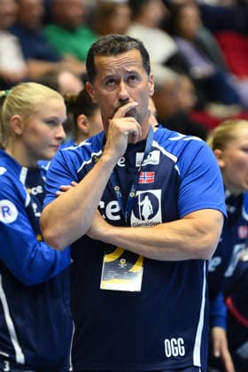 Norway - Denmark, EURO CUP Women 2026 EHF EURO CUP FINALS Ole Gustav Gjekstad of Norway reacts during the Euro Cup Women 2026 EHF Euro cups Finals game between Hungary and Romania, September 27, 2026, in Bucharest, Romania. Copyright: xAlexxNicodimx