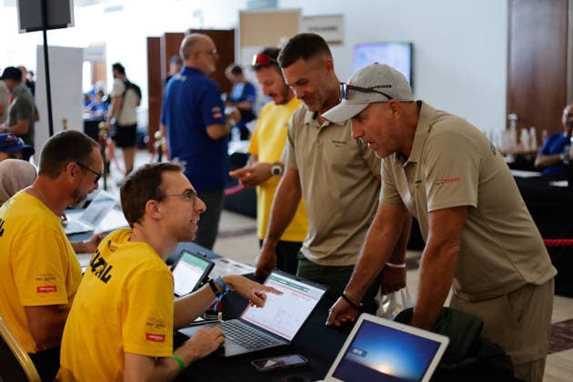 W2RC - RALLYE DU MAROC 2026 PETERHANSEL StÃ phane (fra), Defender Dakar D7X-R, Defender Rally, FIA W2RC, STK STK, action, portrait Administrative checkings during the Scrutineering of the Rallye du Maroc 2026, 4th round of the 2026 WR2C Championship from September 26 to 27, 2026 in Agadir, Morocco - AgadirMorocco  Copyright: xPauloxMariax