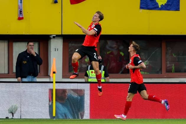 27.09.2026 - SOCCER - 2026 27 UEFA NATIONS LEAGUE, League B - Group B3, Round 2, Austria vs Kosovo David Affengruber (Austria) celebrates his team s first goal Vienna Ernst-Happel-Stadion Vienna Austria Copyright: xYigitxOermexYigitxOermex