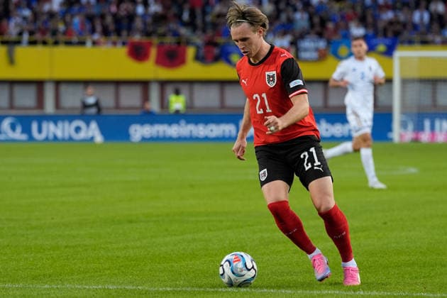 SOCCER - NL, AUT vs KOS VIENNA,AUSTRIA,27.SEP.26 - SOCCER - UEFA Nations League, OEFB international match, Länderspiel, Nationalmannschaft Austria vs Kosovo. Image shows Patrick Wimmer (AUT).  GEPAxpictures xKevinxKada
