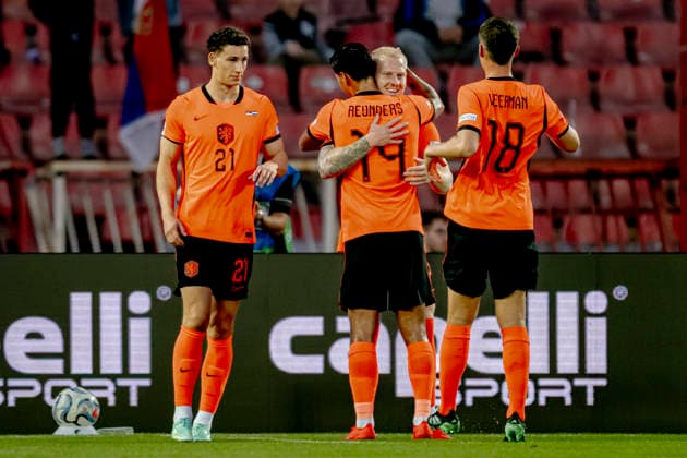 BELGRADE: Netherlands forward Mexx Meerdink scores the 1-0 goal during the UEFA Nations League match between Serbia and the Netherlands at Rajko Mitic Stadium on September 27, 2026, in Belgrade, Serbia. Photo by DeFodi Images