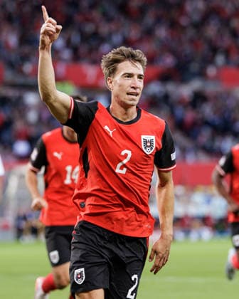SOCCER - NL, AUT vs KOS VIENNA,AUSTRIA,27.SEP.26 - SOCCER - UEFA Nations League, OEFB international match, Länderspiel, Nationalmannschaft Austria vs Kosovo. Image shows the rejoicing of David Affengruber (AUT).  GEPAxpictures xArminxRauthner