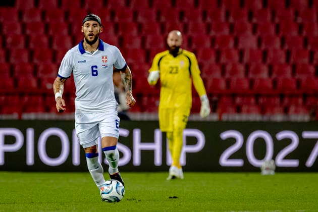 BELGRADE: Serbia forward Dejan Joveljic during the UEFA Nations League match between Serbia and the Netherlands at Rajko Mitic Stadium on September 27, 2026, in Belgrade, Serbia. Photo by DeFodi Images