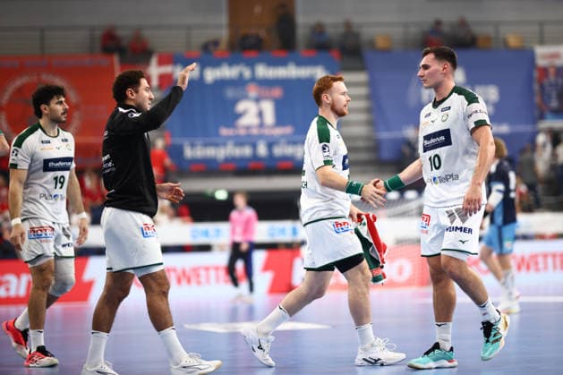 Handball Bundesliga HBL 2026 2027 - 27.09.2026 - Handball Club Hamburg HCH vs HSG Wetzlar . Josip Simic ( Wetzlar ) jubelt . Jubel .