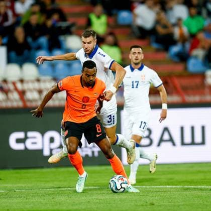 BELGRADE , 27-09-2026 , Rajko Mitic stadium , season 2026 2027 , UEFA Nations League football , Match between Serbia and The Netherlands , picture shows injury on player Netherlands player Ryan Gravenberch Serbia - Netherlands  x207660254x Copyright:
