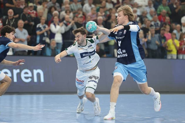 Handball I Men I 2026–2027 Season I Bundesliga I Matchday 6 I Handball Club Hamburg vs. HSG Wetzlar I September 27, 2026 Niklas Theiß 9, HSG Wetzlar Martin Hovde 81, Handball Club Hamburg, Alsterdorfer Sporthalle, Hamburg, Germany Copyright: xLobeca RalfxHomburgx