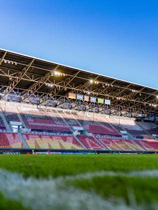 Nations League, Group A, Matchday 2, Germany vs. Greece on September 27, 2026, at the WWK Arena in Augsburg; corner flag, DFB logo, crest, stadium corner, spectators, choreography, fans, spectators, stands Copyright: xBahhoxKarax