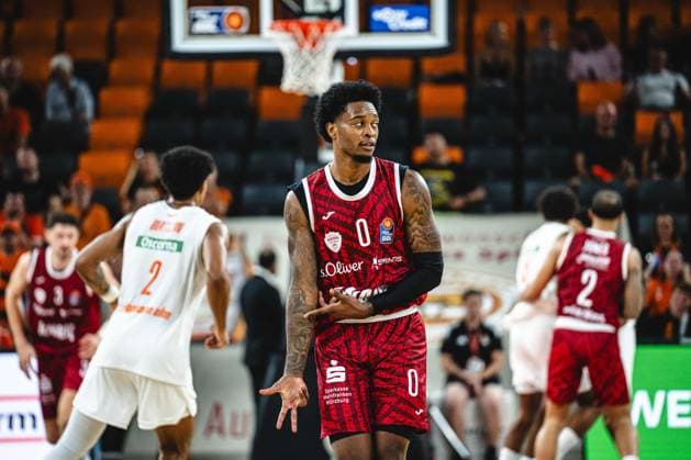Neu Ulm, Germany, September 27, 2026 Eddie Colbert III of Fitness First Würzburg Baskets gestures during the Basketball Bundesliga game between ratiopharm Ulm and Fitness First Würzburg Baskets at the ratiopharm Arena on September 27, 2026, in Neu Ulm, Germany. Photo by Harry Langer, DeFodi Images. ratiopharm Arena, Germany, September 27, 2026. Eddie Colbert III of Fitness First Würzburg Baskets gestures during the Basketball Bundesliga game between ratiopharm Ulm and Fitness First Würzburg Baskets in Neu Ulm on September 27, 2026 at the ratiopharm Arena, Germany. Photo by Harry Langer, DeFodi Images. Photo by Harry Langer, DeFodi Images