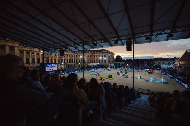 EQUESTRIAN - GCT, GP Vienna VIENNA,AUSTRIA,27.SEP.26 - EQUESTRIAN - Global Champions Tour, Grand Prix of Vienna. Image shows an overview of the riding arena.  GEPAxpictures xAlexanderxSolc