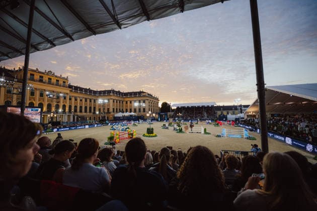 EQUESTRIAN - GCT, GP Vienna VIENNA,AUSTRIA,27.SEP.26 - EQUESTRIAN - Global Champions Tour, Grand Prix of Vienna. Image shows an overview of the riding arena.  GEPAxpictures xAlexanderxSolc