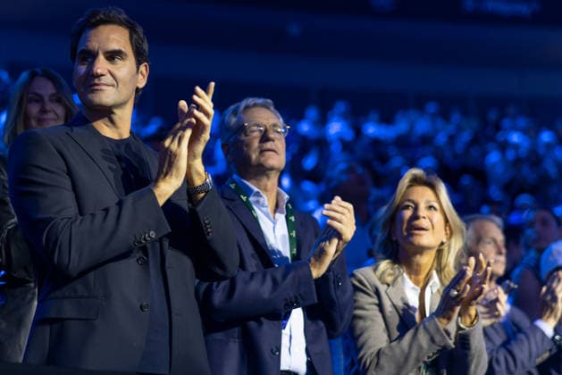 Roger Federer congratulating Team Europe on winning the 2026 Laver Cup at The O2 Featuring: Roger Federer Where: London, United Kingdom When: 27 Sep 2026 Credit: Alex Cropper Cover Images EDITORIAL USE ONLY. NOT FOR USE BY NEWSPAPERS BASED IN THE UK. Copyright: xx coverimg56064224
