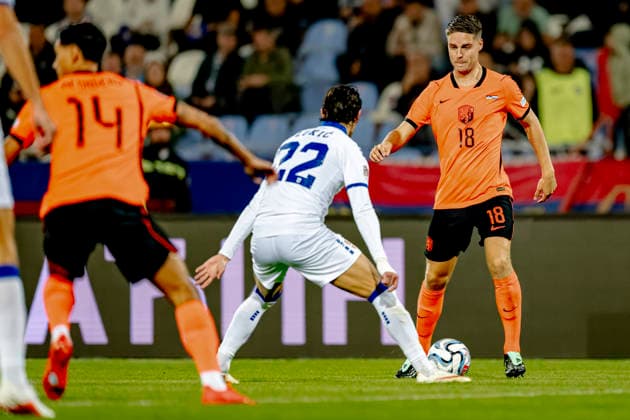 BELGRADE: Netherlands midfielder Joey Veerman during the UEFA Nations League match between Serbia and the Netherlands at Rajko Mitic Stadium on September 27, 2026, in Belgrade, Serbia. Photo by DeFodi Images
