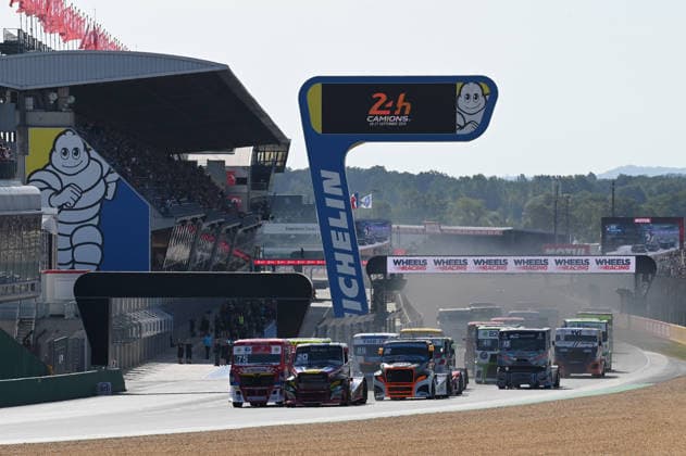 FFSA 24 HEURES CAMIONS 2026 75 ROBINEAU Thomas (fra), Team Robineau, MAN, 20 CALVET TÃ o (fra), Team Buggyra Racing, Freightliner, action, start, during the 5th round of the Championnat de France FFSA Camions 2026, 24 Heures Camions, from September 26 to 27, 2026 on the Bugatti Circuit, in Le Mans, France - Le MansFrance  Copyright: xRAINIERxEHRHARDTx