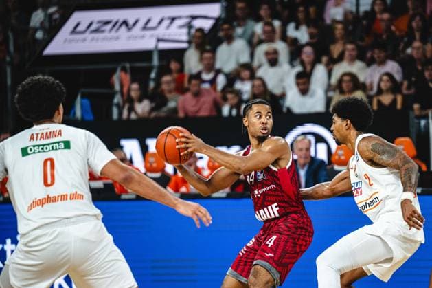 Neu Ulm, Germany, September 27, 2026 Adam Atamna, ratiopharm Ulm, Sam Griffin of Fitness First Würzburg Baskets and Ibi Watson of ratiopharm Ulm go head-to-head during the Basketball Bundesliga game between ratiopharm Ulm and Fitness First Würzburg Baskets at the ratiopharm Arena on September 27, 2026, in Neu Ulm, Germany. Photo by Harry Langer, DeFodi Images, ratiopharm Arena, Germany, September 27, 2026: Adam Atamna of ratiopharm Ulm, Sam Griffin of Fitness First Würzburg Baskets, and Ibi Watson of ratiopharm Ulm battle for the ball during the Basketball Bundesliga game between ratiopharm Ulm and Fitness First Würzburg Baskets in Neu Ulm on September 27, 2026 at the ratiopharm Arena, Germany Photo by Harry Langer, DeFodi Images Photo by Harry Langer, DeFodi Images