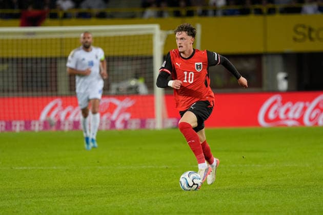 SOCCER - NL, AUT vs KOS VIENNA,AUSTRIA,27.SEP.26 - SOCCER - UEFA Nations League, OEFB international match, Länderspiel, Nationalmannschaft Austria vs Kosovo. Image shows Paul Wanner (AUT).  GEPAxpictures xKevinxKada