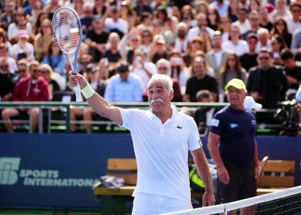 Ankara Open WTA, Tennis Damen 125 Tennis Tournament ANKARA, TURKIYE - SEPTEMBER 27: Former professional tennis player Mansour Bahrami, also known as the King of Trick Shots, takes part in an exhibition match during the Turk Telekom Ankara Open WTA 125 tennis tournament in Ankara, Turkiye, on September 27, 2026. Evrim Aydin Anadolu Ankara Turkey. Editorial use only. Please get in touch for any other usage.  Copyright: x2026xAnadoluxEvrimxAydinx