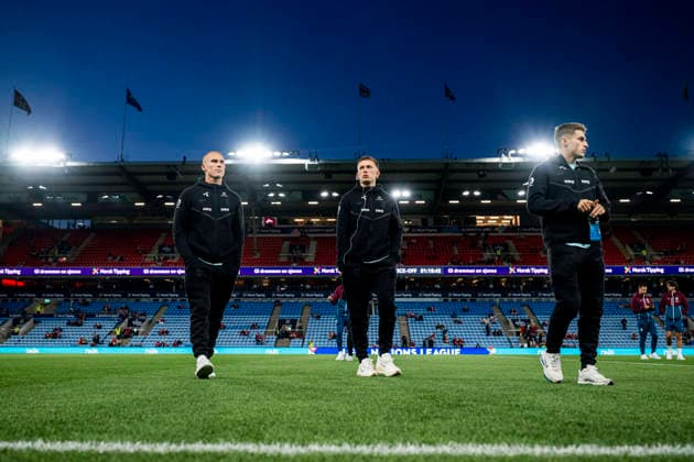 September 27, 2026: Leo Ostigard, Marcus Holmgren Pedersen, and Fredrik Sjovold of Norway ahead of the Nations League soccer match between Norway and Portugal on September 27, 2026 in Oslo. Photo by Vegard Grott, BILDBYRAN. Code: VG VG1010 bbeng soccer football fotball Nations League international match Norway Portugal  Copyright: VEGARDxGRoTT BB260927VG016