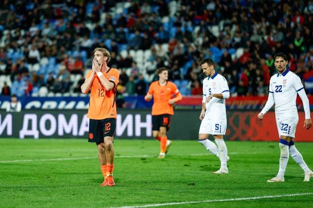 BELGRADE , 27-09-2026 , Rajko Mitic stadium , season 2026 2027 , UEFA Nations League football , Match between Serbia and The Netherlands , picture shows goal attempt by Netherlands player Kenneth Taylor Serbia - Netherlands  x207662432x Copyright: