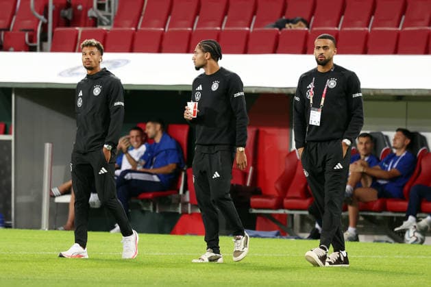 September 27, 2026, xrekx, Soccer UEFA Nations League, Germany vs. Greece, Bambase, Conte, Kevin Schade, Germany, Josha Vagnoman, Germany, Augsburg