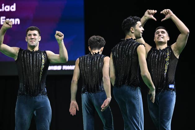 IPA89041418 - COHEN Liran, MADAR Liad, PINCHUKOV Yevgeni, RODNAY Eran (ISR) during the 30th World Acrobatic Gymnastics Championships in Pesaro, Italy, on September 27, 2026  Copyright: xFilippoxTomasi IPAxSportx xx IPA89041418