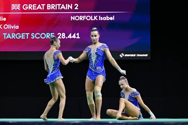 IPA89041421 - HOLT Dollie NORFOLK Isabel NORFOLK Olivia (GBR) during the 30th World Acrobatic Gymnastics Championships in Pesaro, Italy, on September 27, 2026  Copyright: xFilippoxTomasi IPAxSportx xx IPA89041421