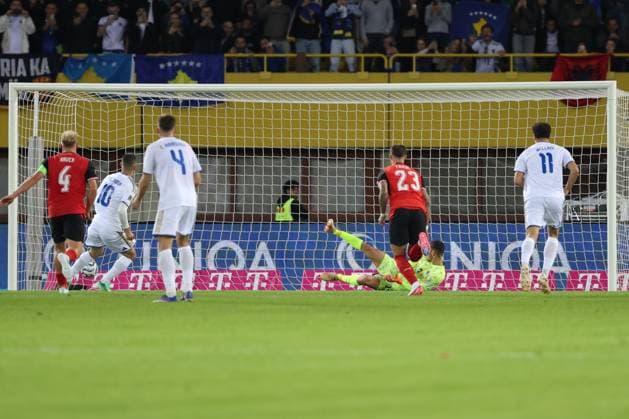 27.09.2026 - SOCCER - 2026 27 UEFA NATIONS LEAGUE, League B - Group B3, Round 2, Austria vs Kosovo Edon Zhegrova (Kosovo) score from the penalty Vienna Ernst-Happel-Stadion Vienna Austria Copyright: xYigitxOermexYigitxOermex