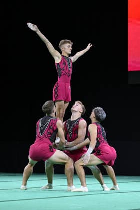 IPA89041405 - BAKER Sidney LEE Joshua NICKLESS Owen WHITE Ralph (GBR) during the 30th World Acrobatic Gymnastics Championships in Pesaro, Italy, September 27, 2026  Copyright: xFilippoxTomasi IPAxSportx xx IPA89041405