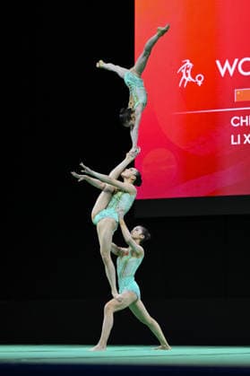 IPA89041415 - CHEN Yutong, LI Jiaxin, LI Xiaozhen (CHN) at the 30th World Acrobatic Gymnastics Championships in Pesaro, Italy, on September 27, 2026  Copyright: xFilippoxTomasi IPAxSportx xx IPA89041415