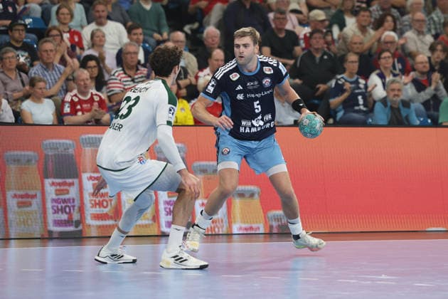 Handball I Men I 2026–2027 Season I Bundesliga I Matchday 6 I Handball Club Hamburg vs. HSG Wetzlar I September 27, 2026 Marti Soler 23, HSG Wetzlar Oliver Norlyk 5, Handball Club Hamburg, Alsterdorfer Sporthalle, Hamburg, Germany Copyright: xLobeca RalfxHomburgx