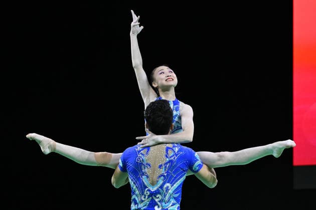 IPA89041642 - RO Hye Song RYU Il Chon (PRK) during the 30th World Acrobatic Gymnastics Championships in Pesaro, Italy, on September 27, 2026  Copyright: xFilippoxTomasi IPAxSportx xx IPA89041642