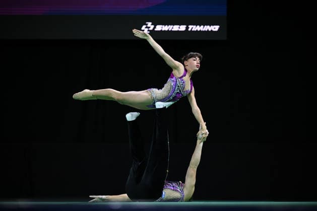IPA89041646 - KLUMEL Yotam and WOLF Rotem (ISR) at the 30th World Acrobatic Gymnastics Championships in Pesaro, Italy, on September 27, 2026  Copyright: xFilippoxTomasi IPAxSportx xx IPA89041646