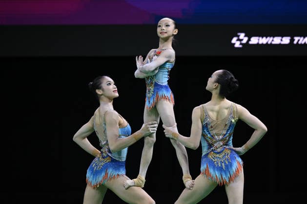 IPA89041627 - CHEN Yutong, LI Jiaxin, and LI Xiaozhen (CHN) at the 30th World Acrobatic Gymnastics Championships in Pesaro, Italy, on September 27, 2026  Copyright: xFilippoxTomasi IPAxSportx xx IPA89041627