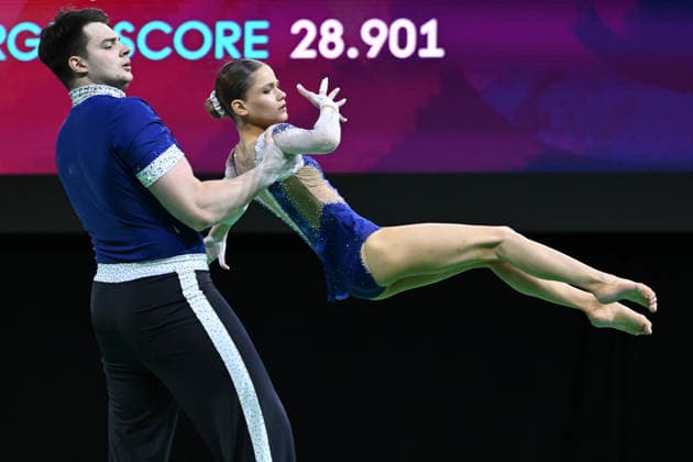 IPA89041629 - Yevfrosyniia UKRKRYVYTSKA and Ivan LABUNETS (UKR) at the 30th World Acrobatic Gymnastics Championships, held in Pesaro, Italy, on September 27, 2026  Copyright: xFilippoxTomasi IPAxSportx xx IPA89041629