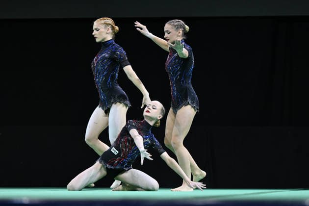 IPA89041635 - Sofya Litskevich, Ulyana Malchanava, and Yana Minevich (BLR) at the 30th World Acrobatic Gymnastics Championships in Pesaro, Italy, on September 27, 2026  Copyright: xFilippoxTomasi IPAxSportx xx IPA89041635