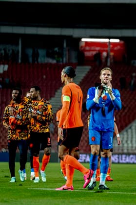 BELGRADE: Netherlands goalkeeper Bart Verbruggen during the UEFA Nations League match between Serbia and the Netherlands at Rajko Mitic Stadium on September 27, 2026, in Belgrade, Serbia. Photo by DeFodi Images