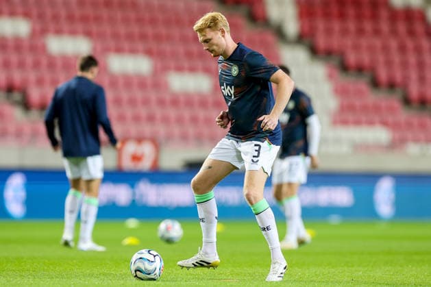 UEFA Nations League Group Stage, Nagyerdei Stadion, Debrecen, Hungary 27 9 2026 Israel vs Republic of Ireland Ireland s Liam Scales during the warm up ahead of the match Liam Scales during the warm up ahead of the match 27 9 2026  Copyright: xx RB1_5231
