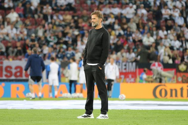 September 27, 2026 Men s Soccer 2026–2027 UEFA Nations League Matchday 2 Germany vs. Greece WWK Arena, Augsburg Jürgen Klopp, Germany s head coach, watches his team warm up Augsburg, Bavaria, Germany