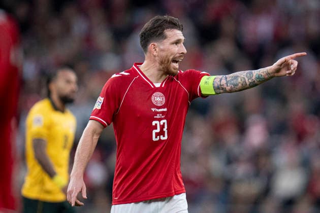 Nations League: Denmark vs. Wales. Denmark s Pierre-Emile Højbjerg during the Nations League match between Denmark and Wales at Parken on Sunday, September 27, 2026. Photo by Liselotte Sabroe, Ritzau Scanpix, Copenhagen, Denmark  Copyright: Ritzau Scanpix LiselottexSabroex spdk20260927-203842-L