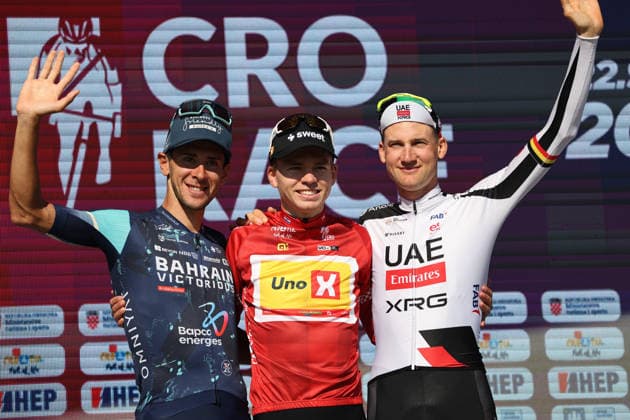 Zagreb, 27.09.2026. - Lake Jarun, CRO Race 2026. GENERAL CLASSIFICATION - STAGE 6 1. Tobias SVARRE UXM (DEN) 2. Antonio TIBERI TBV (ITA) 3. Tim WELLENS UEX (BEL) 