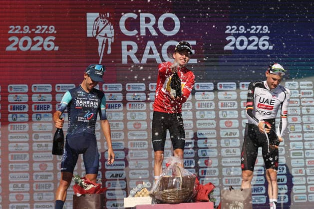 Zagreb, 27.09.2026. - Lake Jarun, CRO Race 2026. GENERAL CLASSIFICATION - STAGE 6 1. Tobias SVARRE UXM (DEN) 2. Antonio TIBERI TBV (ITA) 3. Tim WELLENS UEX (BEL) 