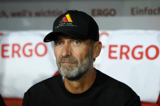 From left to right: Coach Jürgen Klopp of Germany in action during the UEFA Nations League match between Germany and Greece at the WWK Arena in Augsburg, Germany, on September 27, 2026 Copyright: HMBxMedia xHeikoxBecker