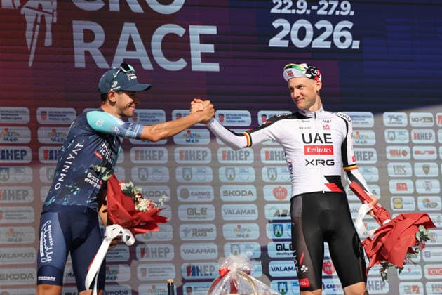Zagreb, 27.09.2026. - Lake Jarun, CRO Race 2026. GENERAL CLASSIFICATION - STAGE 6 2nd Antonio TIBERI TBV (ITA) and 3rd Tim WELLENS UEX (BEL) 