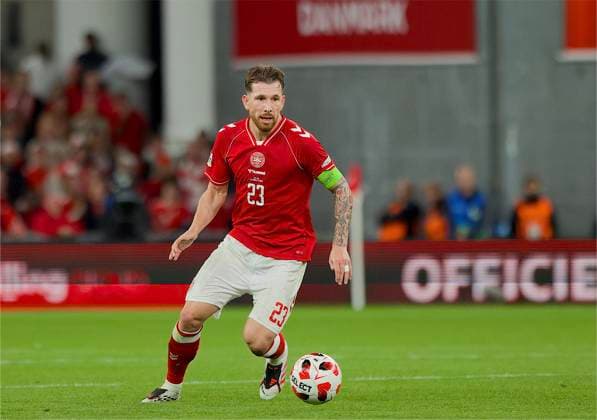 RECORD DATE NOT STATED Football - UEFA Nations League - Group A4 - Denmark v Wales COPENHAGEN, DENMARK - Sunday, September 27, 2026: Denmark s captain Pierre-Emile Hojbjerg during the UEFA Nations League Group A4 Matchday 2 match between Denmark and Wales at the Parken Stadium. Denmark won 2-0. (Photo by Amanda McMaster Propaganda) COPENHAGEN Parken Stadium COPENHAGEN DENMARK  Copyright: xAmandaxMcMasterx 2026-09-27-Denmark_v_Wales-045