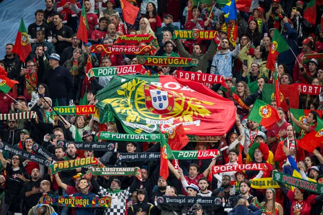 260927 Portugal fans during the Nations League soccer match between Norway and Portugal on September 27, 2026, in Oslo. Photo: Vegard Grott, BILDBYRAN. Code: VG VG1010 bbeng soccer football fotball Nations League international match Norway Portugal crowd  Copyright: VEGARDxGRoTT BB260927VG028
