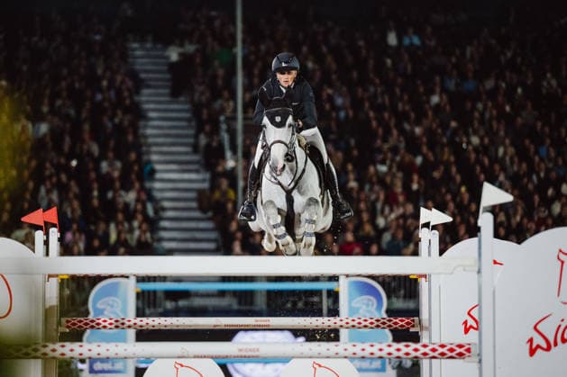 EQUESTRIAN - GCT, GP Vienna VIENNA,AUSTRIA,27.SEP.26 - EQUESTRIAN - Global Champions Tour, Grand Prix of Vienna. Image shows Katharina Rhomberg (AUT) on Colestus Cambridge.  GEPAxpictures xAlexanderxSolc