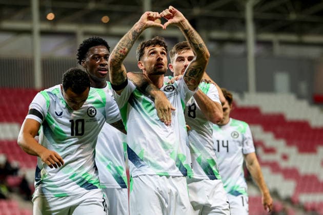 UEFA Nations League Group Stage, Nagyerdei Stadion, Debrecen, Hungary 27 9 2026 Israel vs Republic of Ireland Ireland s Troy Parrott celebrates after scoring his sides first goal of the match Troy Parrott celebrates after scoring his sides first goal of the match 27 9 2026  Copyright: xx RB2_0681