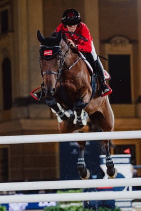EQUESTRIAN - GCT, GP Vienna VIENNA,AUSTRIA,27.SEP.26 - EQUESTRIAN - Global Champions Tour, Grand Prix of Vienna. Image shows Bianca Babanitz (AUT) on I Will Be Famous.  GEPAxpictures xAlexanderxSolc