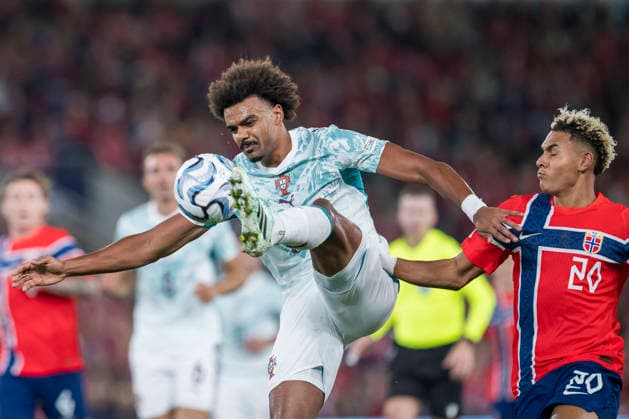 260927 Renato Veiga of Portugal during the Nations League soccer match between Norway and Portugal on September 27, 2026, in Oslo. Photo: Vegard Grott, BILDBYRAN. Code: VG VG1010 bbeng soccer football fotball Nations League international match Norway Portugal  Copyright: VEGARDxGRoTT BB260927VG034
